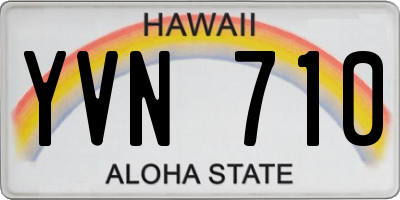 HI license plate YVN710