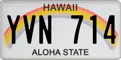 HI license plate YVN714