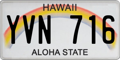 HI license plate YVN716