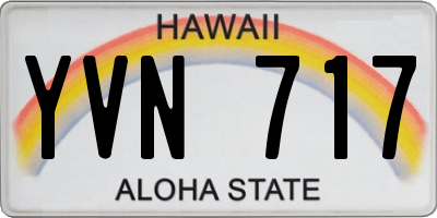 HI license plate YVN717