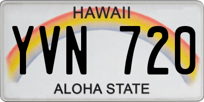 HI license plate YVN720