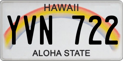 HI license plate YVN722