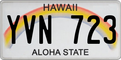 HI license plate YVN723