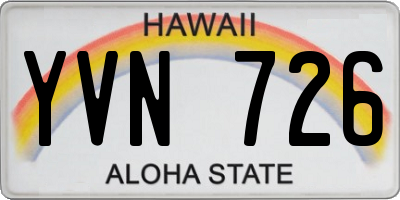 HI license plate YVN726