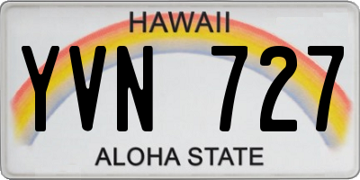 HI license plate YVN727