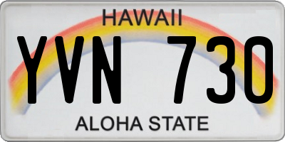 HI license plate YVN730
