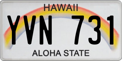 HI license plate YVN731