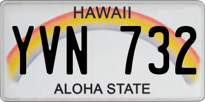 HI license plate YVN732