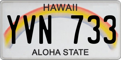 HI license plate YVN733