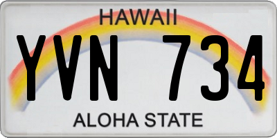 HI license plate YVN734