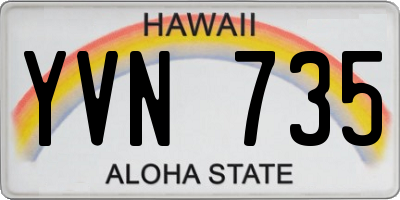 HI license plate YVN735