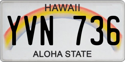 HI license plate YVN736