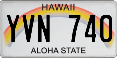 HI license plate YVN740