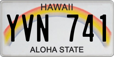 HI license plate YVN741