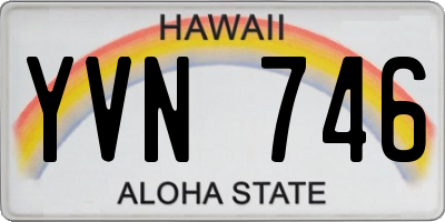 HI license plate YVN746