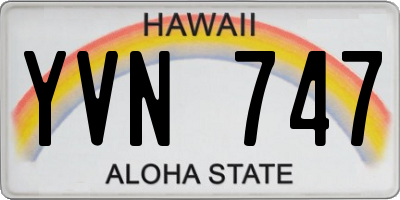 HI license plate YVN747