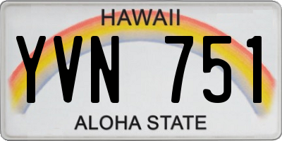 HI license plate YVN751