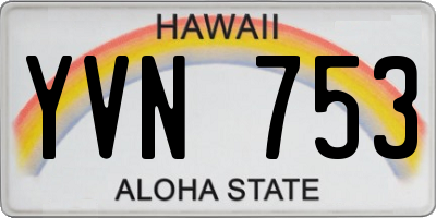 HI license plate YVN753