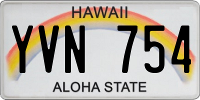 HI license plate YVN754