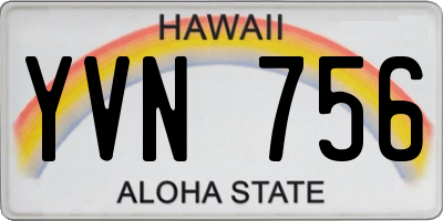 HI license plate YVN756