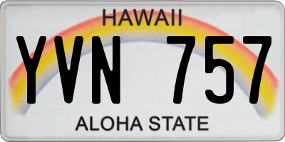 HI license plate YVN757