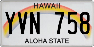 HI license plate YVN758