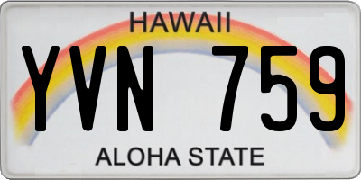 HI license plate YVN759