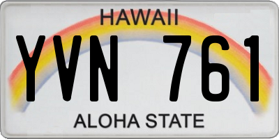 HI license plate YVN761