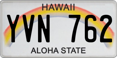 HI license plate YVN762