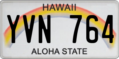 HI license plate YVN764