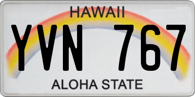 HI license plate YVN767