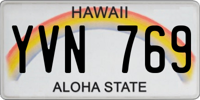 HI license plate YVN769