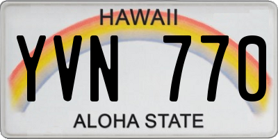HI license plate YVN770