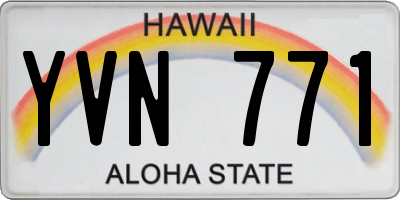 HI license plate YVN771