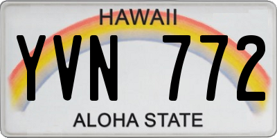 HI license plate YVN772