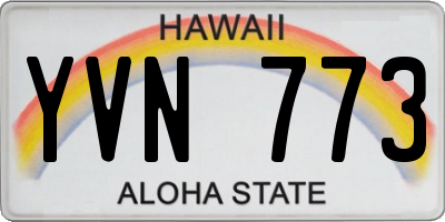 HI license plate YVN773