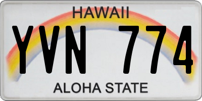HI license plate YVN774