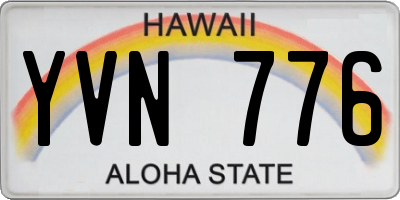 HI license plate YVN776