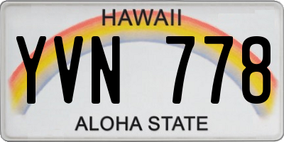 HI license plate YVN778
