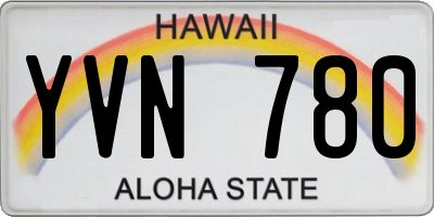 HI license plate YVN780