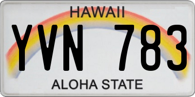 HI license plate YVN783