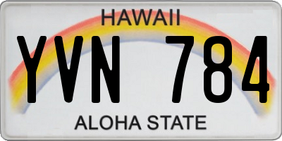 HI license plate YVN784