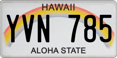 HI license plate YVN785