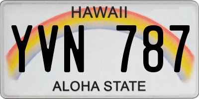 HI license plate YVN787