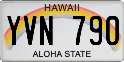 HI license plate YVN790