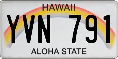 HI license plate YVN791