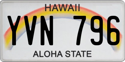 HI license plate YVN796