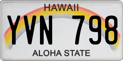 HI license plate YVN798