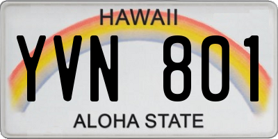 HI license plate YVN801