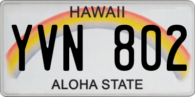HI license plate YVN802